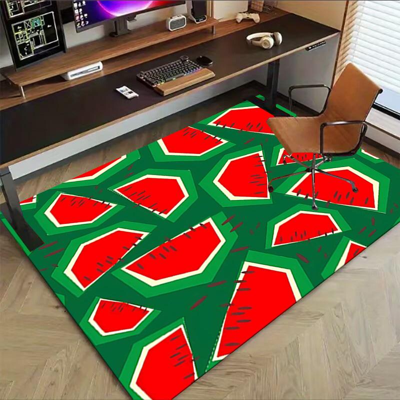 1PC Watermelon Pattern Non-Slip Floor carpet, suitable for Office, bedroomand playrooms. It can also be used as a sofa footrest cover-T17