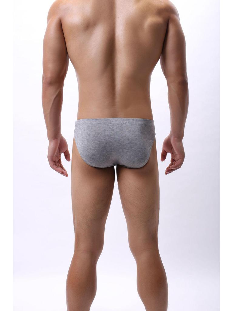 Men's Bamboo Fiber Antibacterial Triangle Briefs with European Waistband - Loose & Breathable.