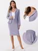 Allegra K Women's Business Two-Piece Blazer and Pencil Skirt Set with Long Sleeves, Notch Lapel, and Peplum, Gray-Purple, Size L