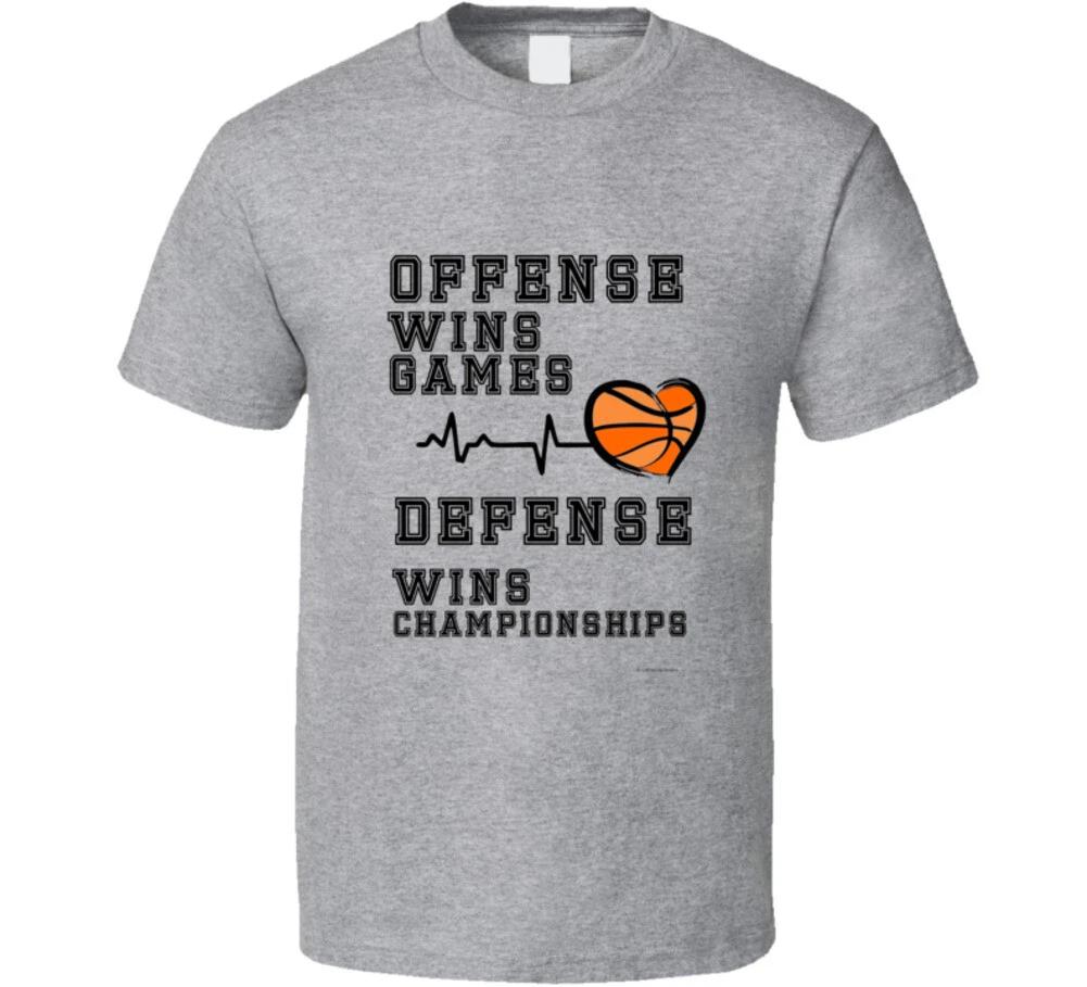 

Offense Wins Games Defense Wins Championships Basketball T Shirt L