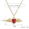 Love Wings Pendant Necklace for Women, European and American INS Fashion Versatile, Copper Plated Real Gold Zircon Drip Oil