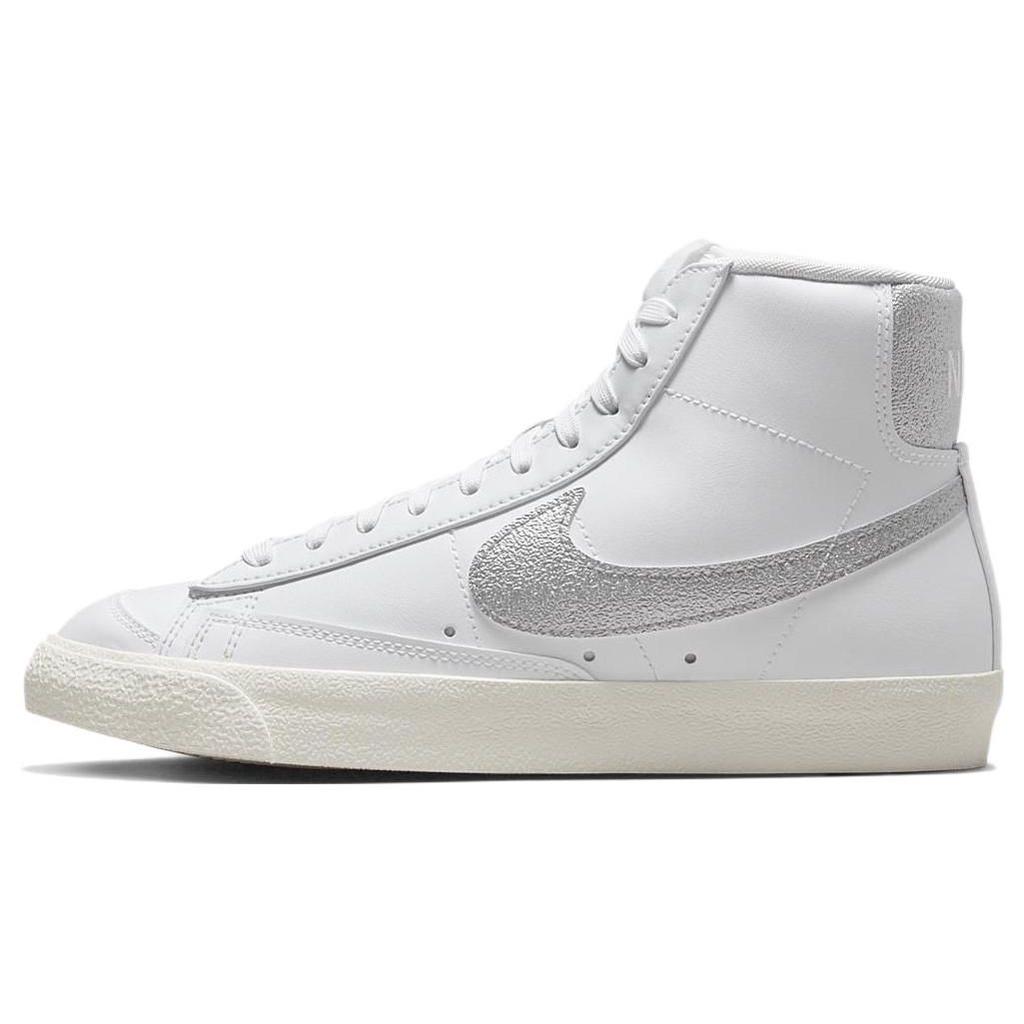 Nike Blazer Mid 77 Essential White Metallic Silver Women Sneakers Sail Summit-White DQ7574-100