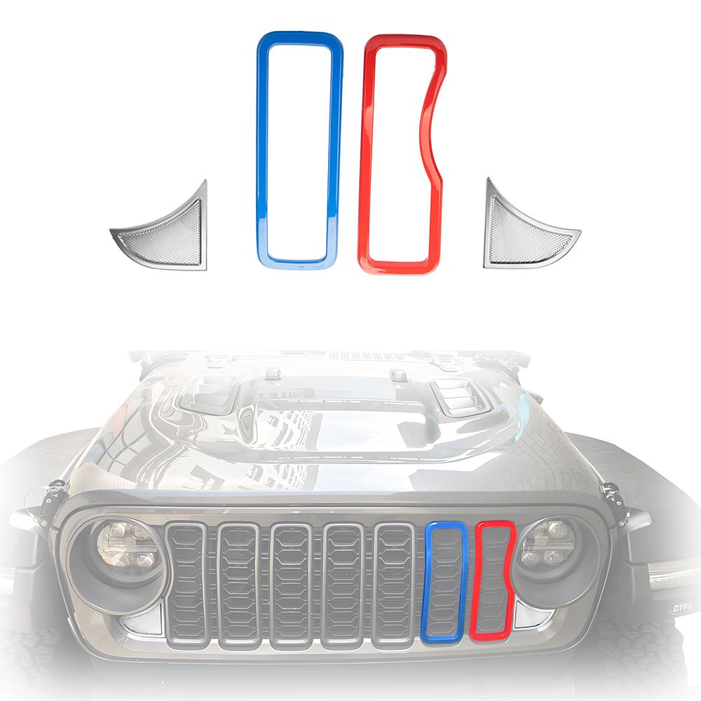 Voorbumper Stofkap Grille-inzetstukken Afdeklijst voor Jeep Wrangler JL Rubicon 2026 2026 Autostyling Exterieuronderdelen Accessoires