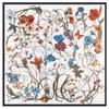 POBING Silk Scarf Women Large Shawls Floral Print Stoles Square Bandana Luxury Melt Kerchief Scarf Female Foulards 130CM
