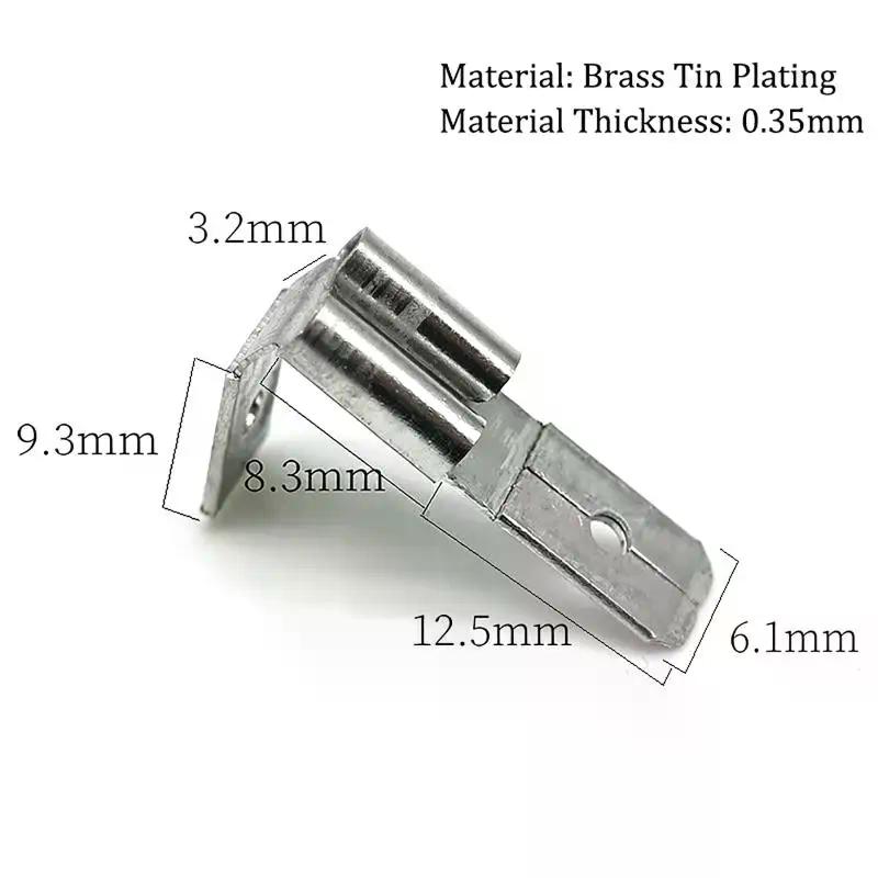 6.3 Mm Double Piggyback Spade Connectors Tin-plated Brass Minimum Voltage Drop Wear And Tear Resistant