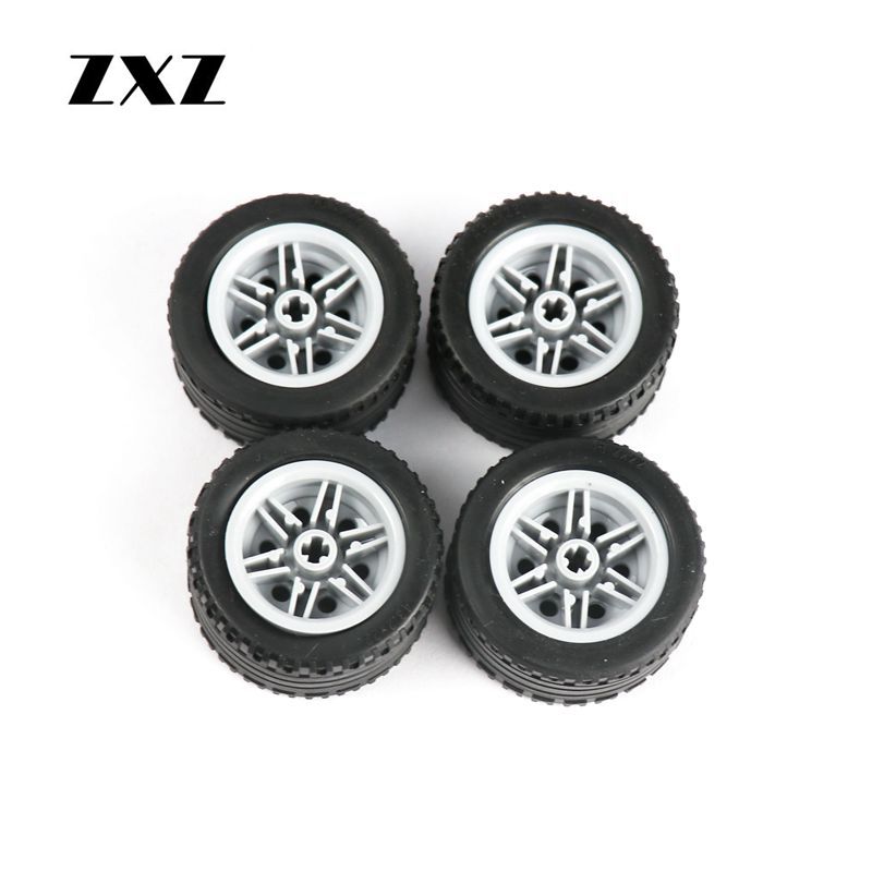 4PCS MOC Tire Wheel Cross Hole Technical Parts 44309 56145 Technology Toys for Children Kids DIY Car Truck Accessory