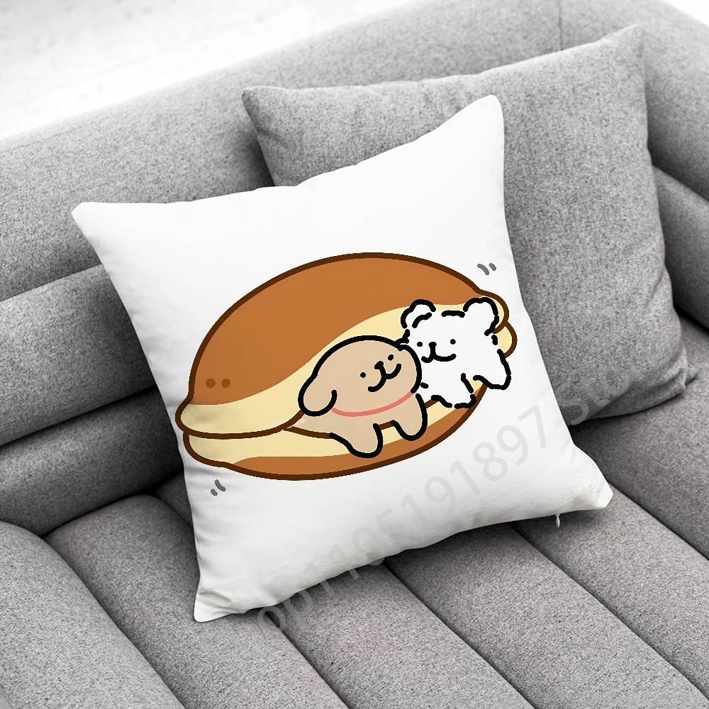 Korea Line Puppy Maltese Dog Throw Pillow Case For 30x30cm 40x40cm 45x45cm 50x50cm 55x55cm Square Sofa Pillowcase Shell