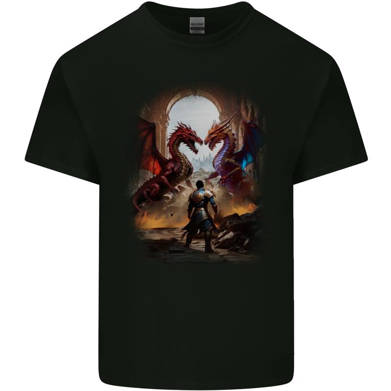 Fantasy Dragons Cotton Men s T-Shirt - Men s Summer Cotton Graphic Tee S