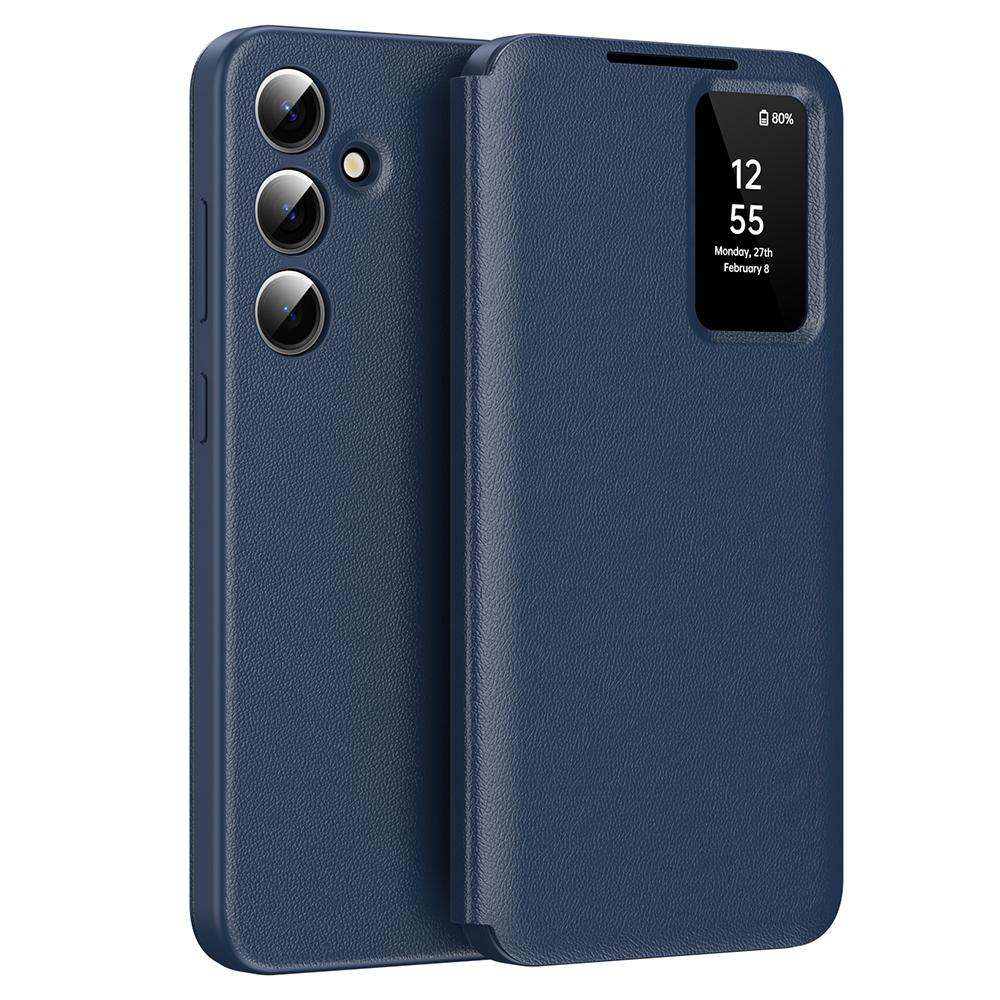Pro pouzdro Samsung Galaxy S24 FE s držákem na karty Okénko Smart View Kožený kryt na telefon