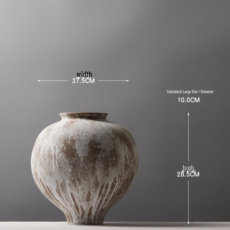 Modern Minimalist Retro Wabi-Sabi Zen Pottery Vase - Large Ceramic Decor for Home or Hotel