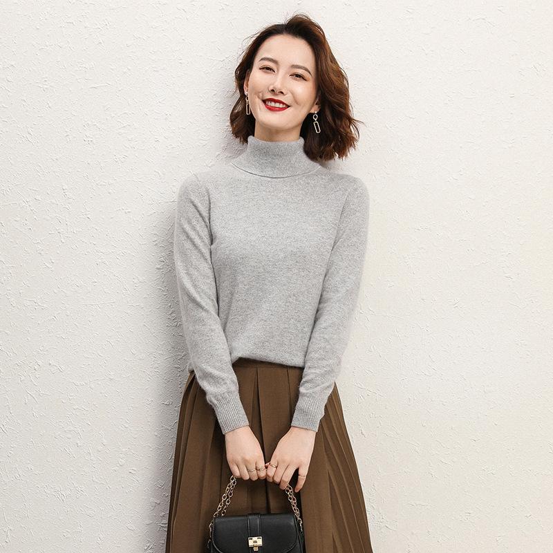 High-collar Women's Knitwear Long-sleeved Short Section Hedging Loose Big Yards Sweater Fall and Winter Fashion Wild Cardigan Bottoming Shirt