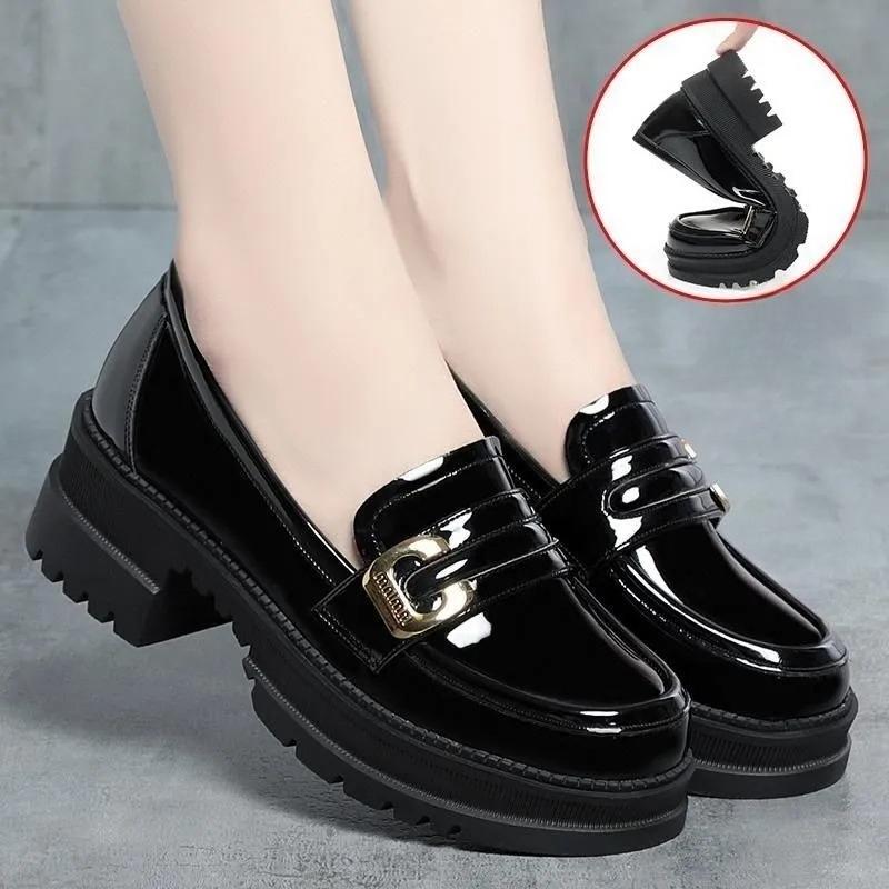 

Women s Shoes Loafers Spring British Style Small Leather Shoes Soft Sole Pedal Single Shoes 35