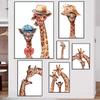 Cute Giraffe Poster Funny Animal Family Mural Canvas Print Wall Art Picture for Living Room Home Decoration Painting Gift Cuadro