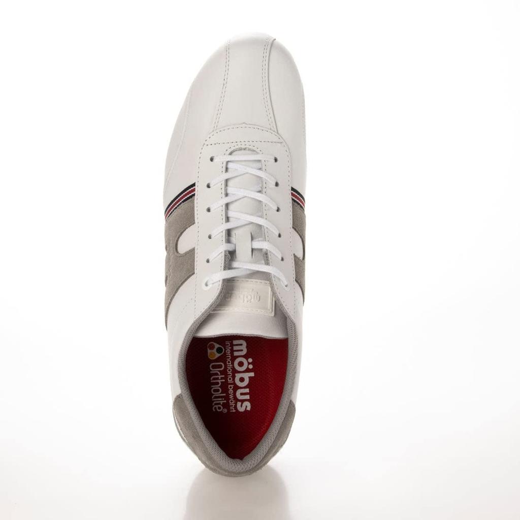 MOBUS und echtes Leder Casual Walking Current BASEL 23 0 Herren Damen Schuhe, Modell, (Weiß/Grau, Messpunkte, Zentimeter)