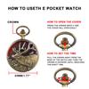 10pcs/lot Casual Vintage Pocket Watch Elk Carved Men's Women Necklace Pendant Clock Steampunk Gifts Reloj De Bolsillo