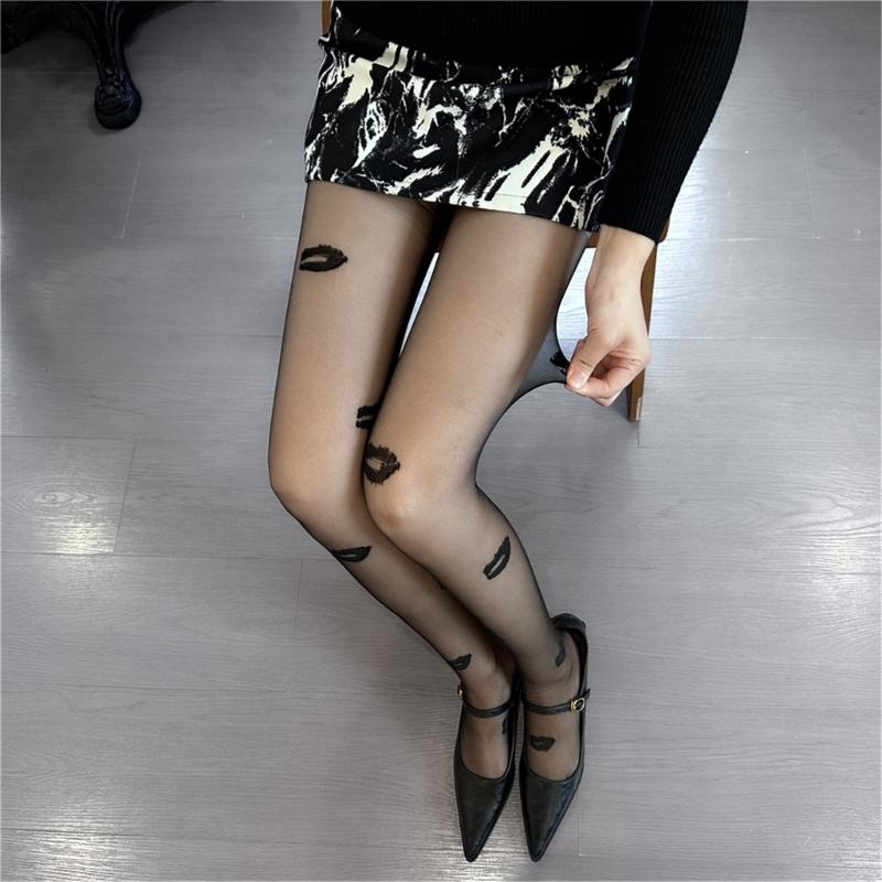 Sheer Tights High Waist Pantyhose Kisses Thigh High Stockings for Women Spring Summer Tights Pantyhose Hosiery