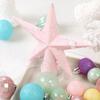 Macaron-Colored Christmas Tree Ornament Set: Painted Ball, Star, and Tree Topper Decorations