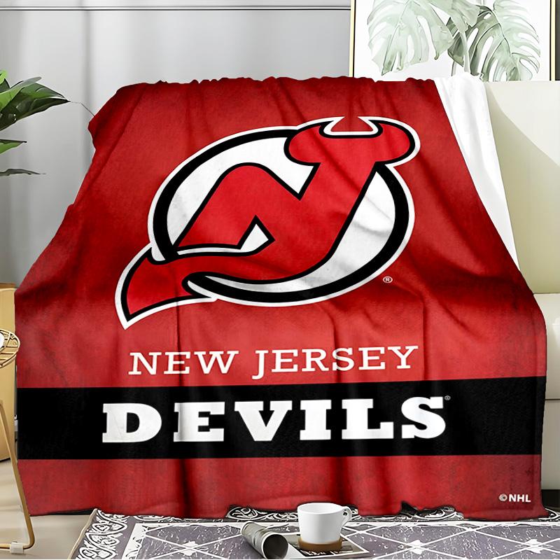 Jersey Devils Logo Blanket Flannel Throw for Sofa, Indoor, Camping, Living Room, Office, Chair, And Bed Soft Birthday Gift