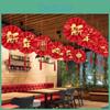 Festive New Year Paper Fan Flower Decorative Hanging Ornament For Spring Festival Celebrations