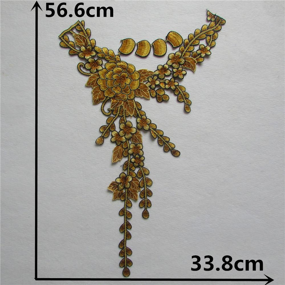 Yellow I Polyester Embroidery Three-Dimensional Flower Diy Collar Lace Decal Decoration Repair Clothes Clothing Accessories Accessories