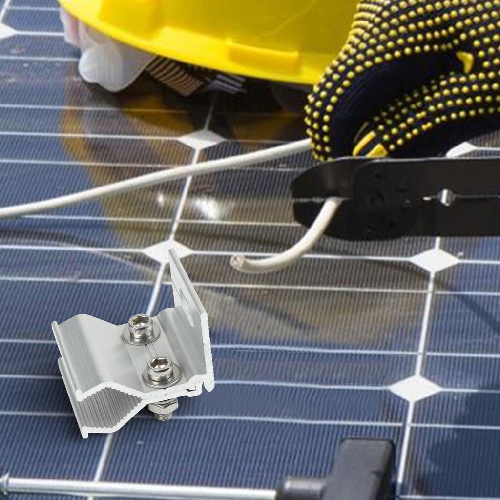 Mounting Bracket Solar Panel High Quality Photovoltaic Fixture Fixing Clamp Sliver Stainless Steel Mounting Bracket 1pc 4pcs
