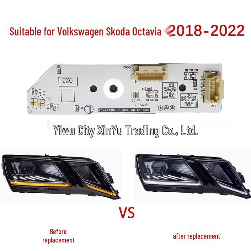 Volkswagen Skoda Octavia 18-22 LED DRL Headlight Chip, White Light