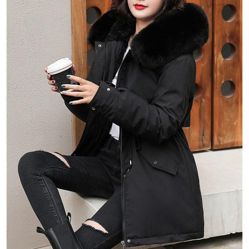Parka Cotton Jacket Winter New Down Cotton Jacket for Women Mid-length Korean Loose Large-size Cotton Jacket
