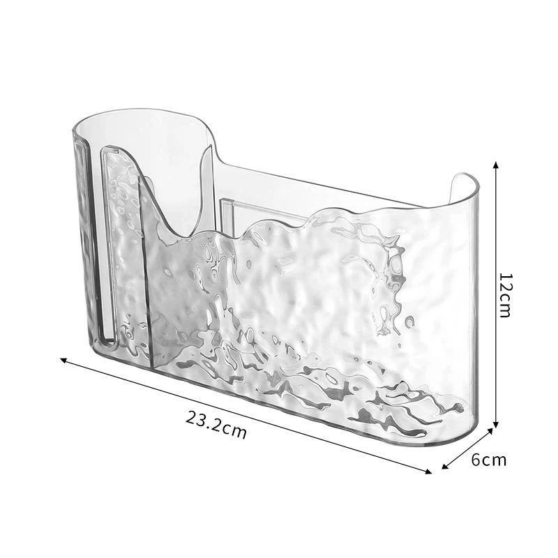 

Wall Mounted Garbage Bag Storage Holder Acrylic Roll Organizer For Kitchen Cabinet Door No Drill A2