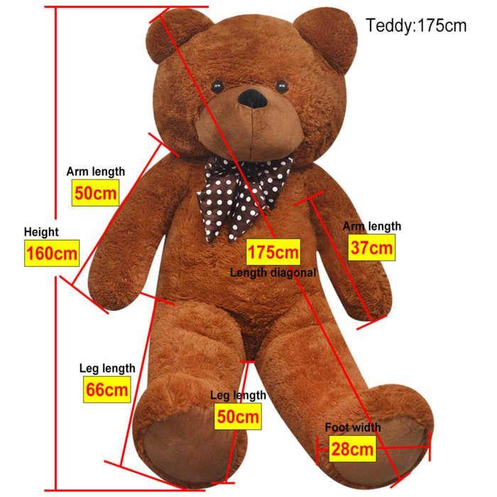 VidaXL XXL Plush Teddy Bear Brown 160 Cm 80100