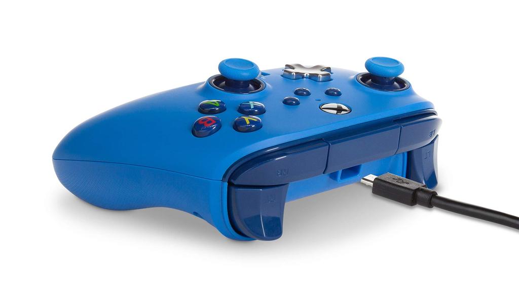 PowerA Enhanced Wired Dual Vibration Back for Xbox Series Xbox Windows 2-Year Warranty Controller, Blue, Function, Buttons, XS, One, PC, 10/11