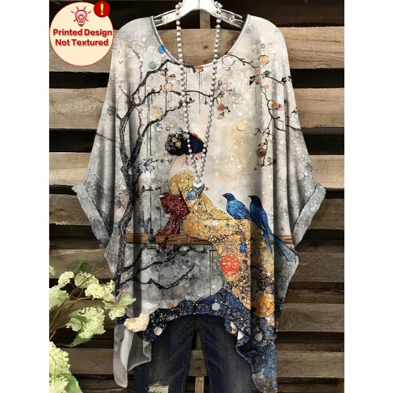 

Women s large size T-shirt for daily commuting in all seasons S