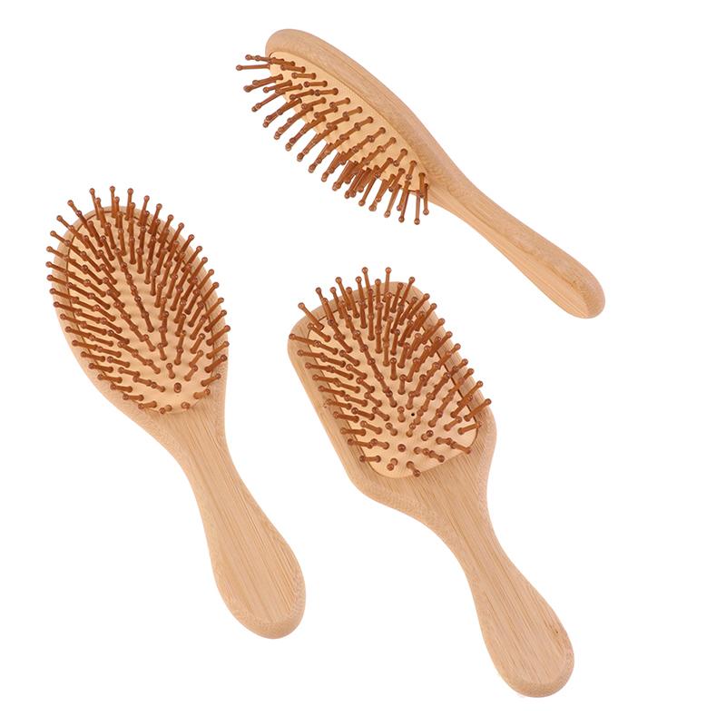 1Pc Hair Brush Women Massage Bamboo Combs Anti-Static Detangling Reduce Hair Loss Styling Tools