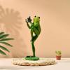 Cartoon Couple Frog Figurine Yoga Frog Statue Resin Sports Frog Sculpture Home Office Desktop Decoration Ornament