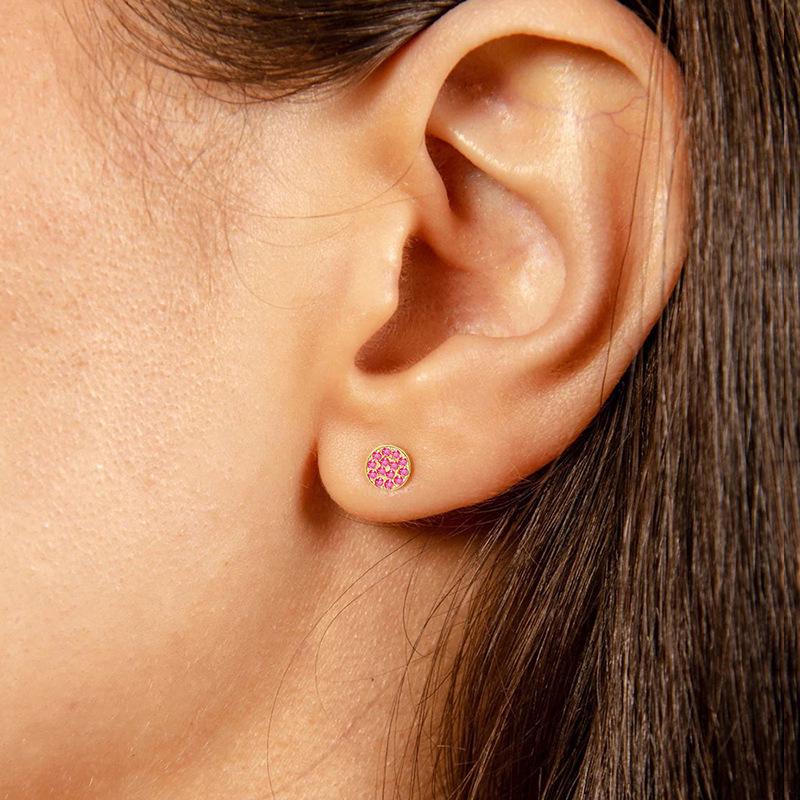 

St. Delan December Birthstone Gold-Plated Diamond Stud Earrings for Women