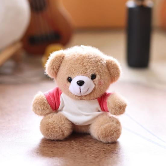 Doll Keychain Plush Pendant Bear T-Shirt Design Lightweight Key Holder Easy to Carry Keychain Backpack Accessories