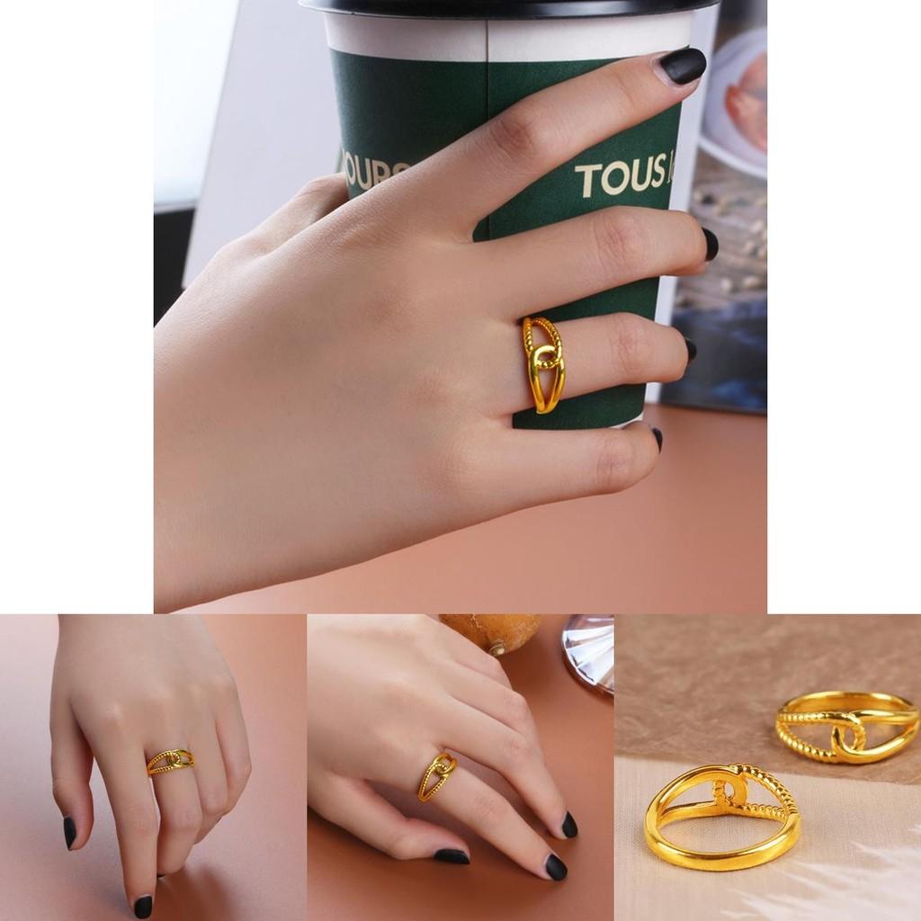 Contemporary Adjustable Twist Ring For Couples Made With High Quality Gold Plated Brass