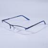 Men Blue Light Blocking Reading Glasses Metal Half Frame Prescription Eyeglasses With Spring Hinge Computer Reader +125+175