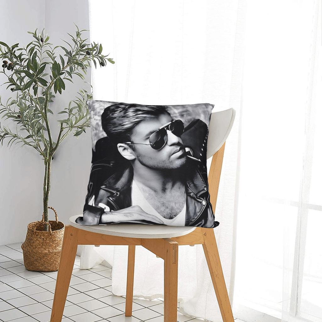 George Music Rascal Art Pillow Case Soft Pillow Cover For Sofa Bedroom Home Decor Vintage Pillowcases