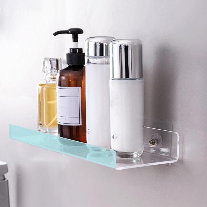 1Pack Acrylic Floating Shelves,Clear Bathroom Wall Shelf, Bookshelves, Invisible Display Shelves for Office, Bedroom
