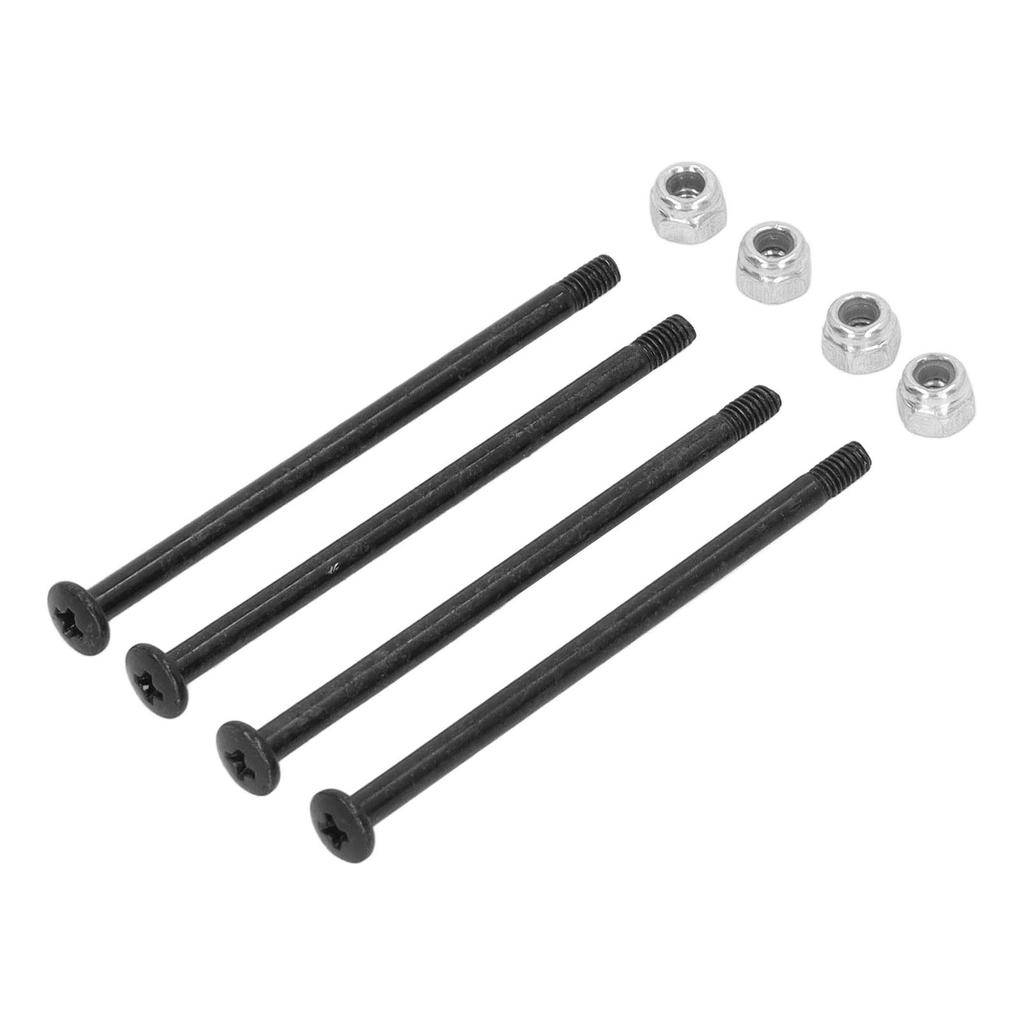 4 szt. Zestaw śrub do samochodu RC Stalowy Czarny Srebrny Nakrętki Akcesoria do samochodu zdalnie sterowanego dla WLtoys 144010