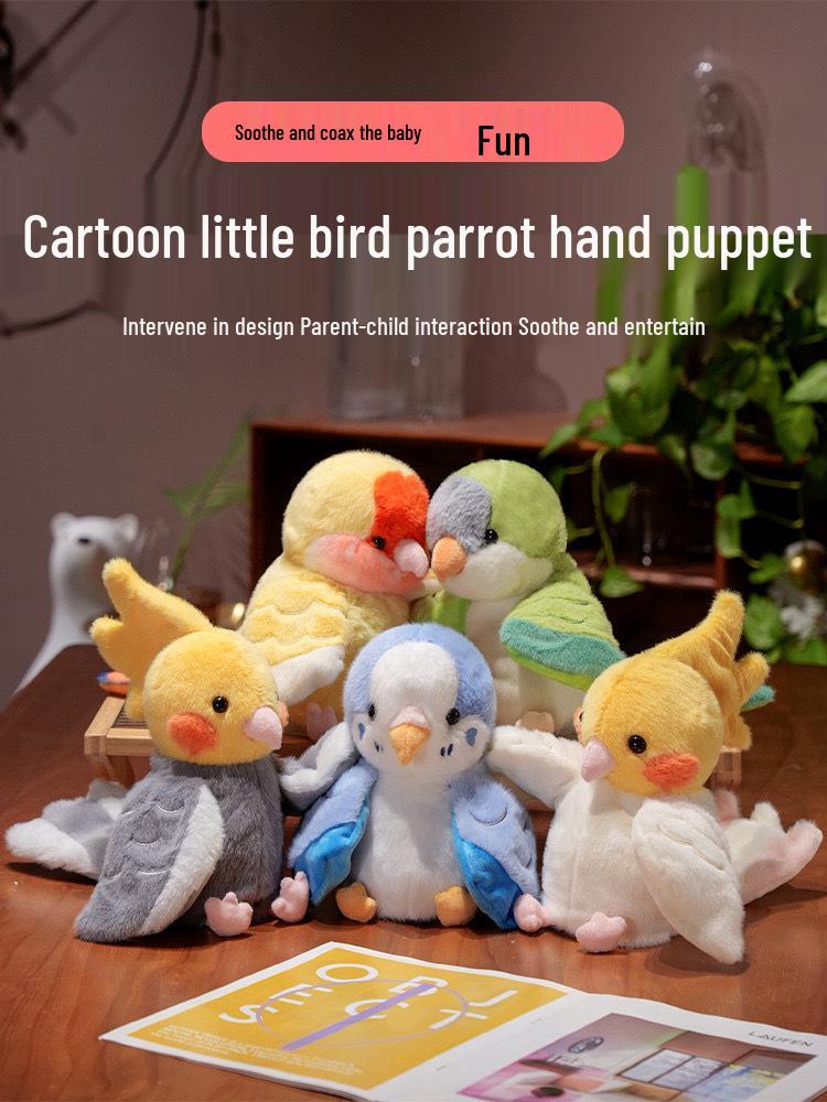 Parrot Hand Puppet Plush Toy - Tiger Skin Doll for Children’s Comfort and Learning