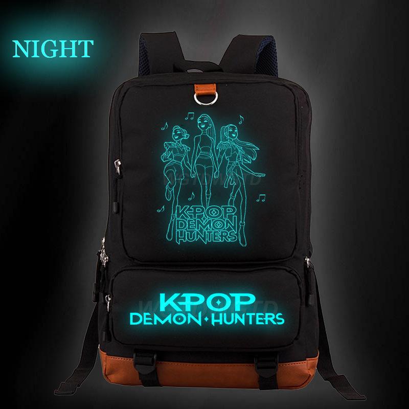 KPop Demon Hunters Personalized Print Korean Version Luminous Schoolbag Student Outdoor Travel Backpack