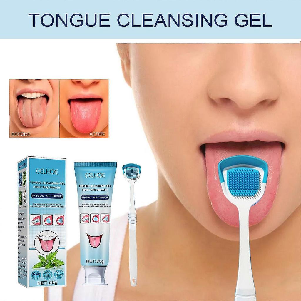 Tongue Coating Cleaning Gel Set Fresh Remove Oral Odor To Cleaner For Bad Breath