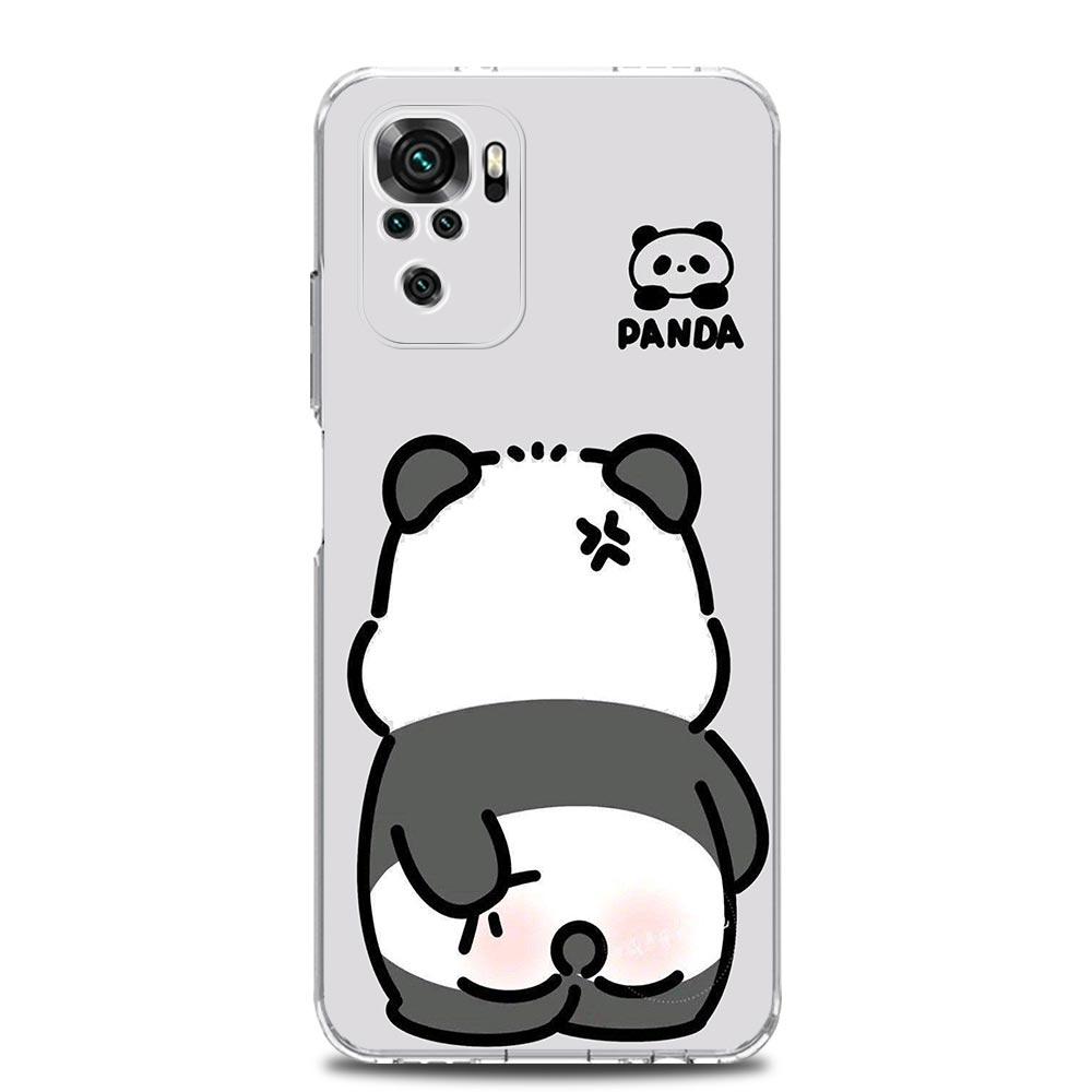 Phone Case For Xiaomi Redmi Note 14 13 12 4G 9 8 10 11 Pro Plus 5G 14C 13C 12C 10C 9C 9A Clear Soft TPU Cover Cartoon Panda