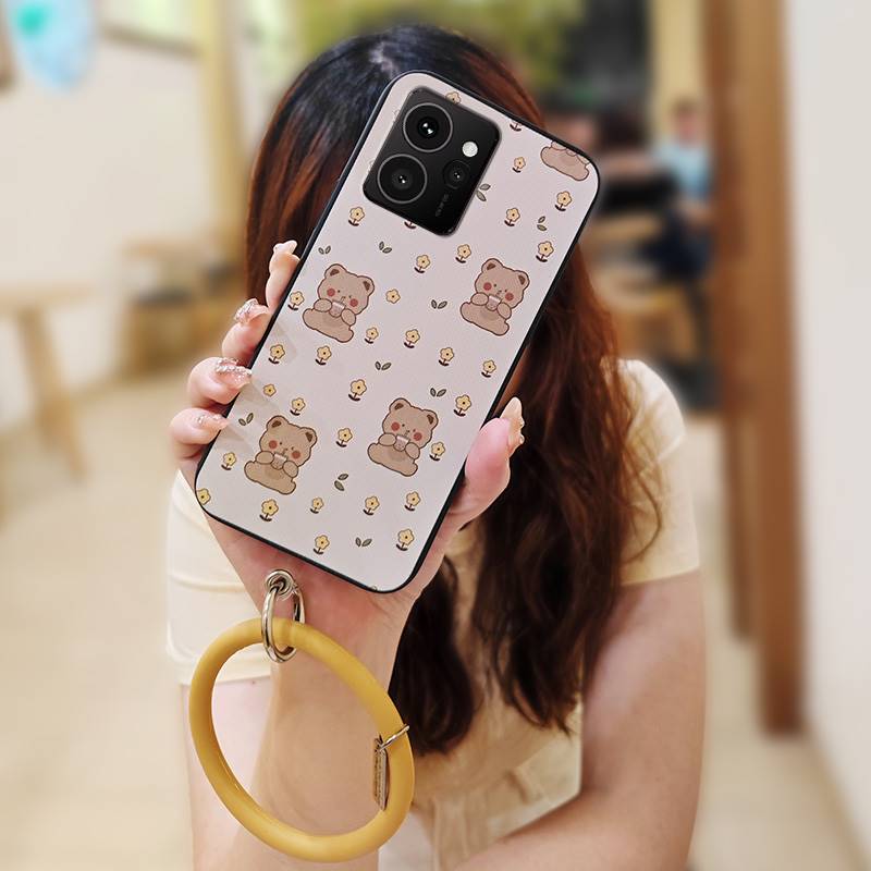 Waterproof Anti-knock Phone Case For Nokia HMD Skyline Ring Cute Back Cover Bracelet Solid Color Soft Case Youth Cartoon