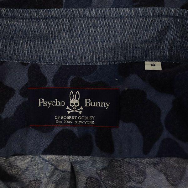 Psycho Bunny Camouflage Langarmshirt S Blau Logo Patch Golf Herren Gebraucht