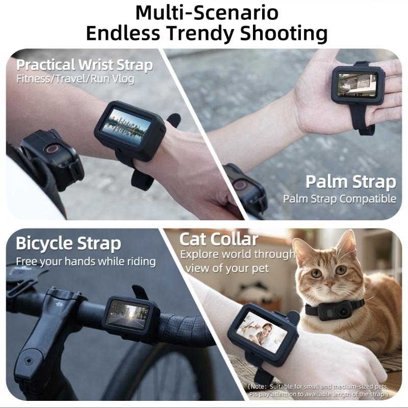 Portable Mount Strap Case Holder for Cameras Shock Absorbing Silicone Cover 129-293mm Strap for Various Mounting Option