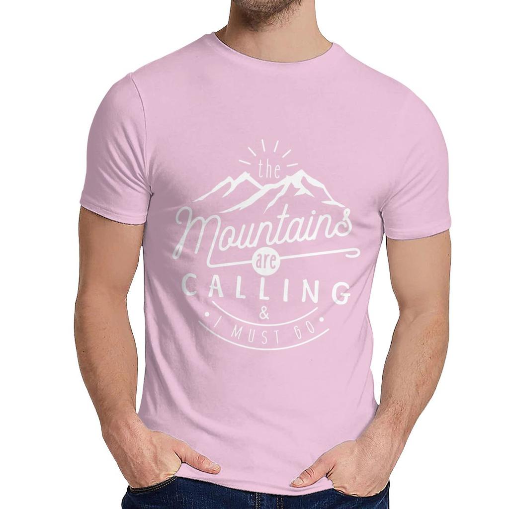 Unisex Tee Shirt The Mountains Are Calling And I Must Go Hiking Climbing Quality Cotton Casual