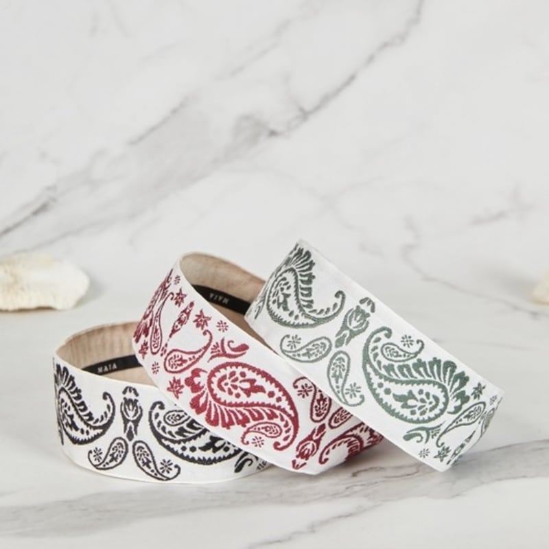 MAIA Paisley Haarband - Einfarbig Khaki