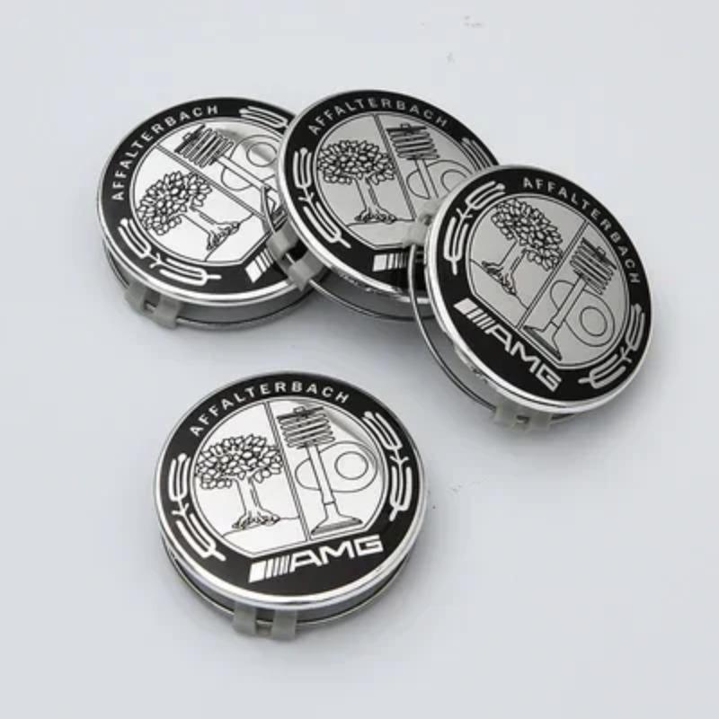 4KS 75mm Středové krytky kol pro auto Krytky nábojů Odznaky Příslušenství Pro Mercedes benz AMG C E S GLE CLC Třída W204 W203 W205 W124 W221